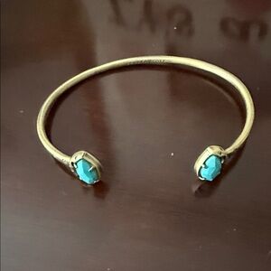 Kendra Scott Gold and Turquoise Open Cuff Bracelet